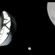 The view shortly before Orion slipped behind the Moon. Earth is visible in the distance.